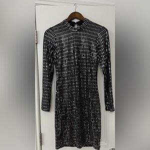 Elegant black sequin dress